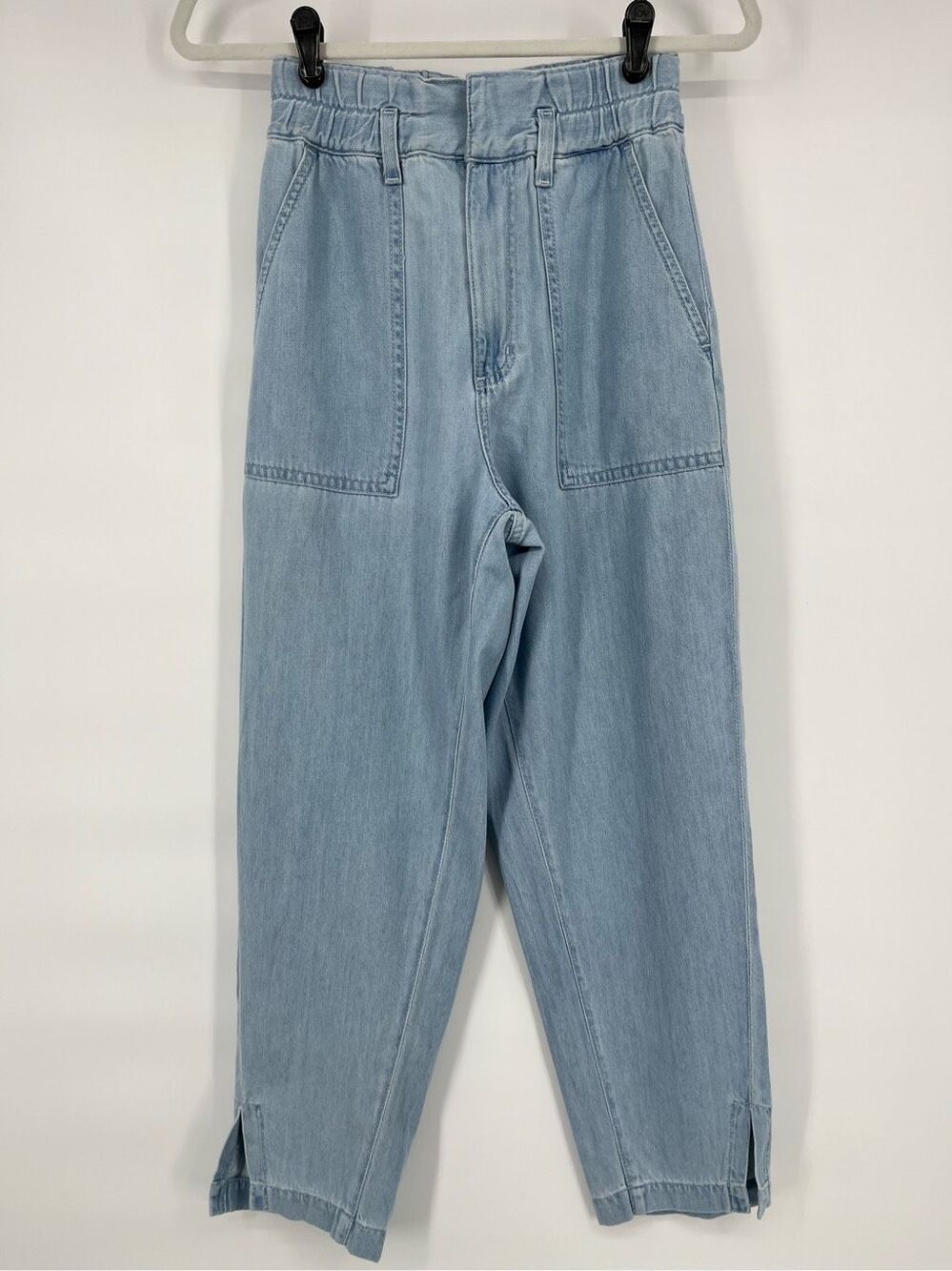 AG Adriano Goldschmied Womens Size 24R Light Wash Pull On Denim Pants Silk Blend